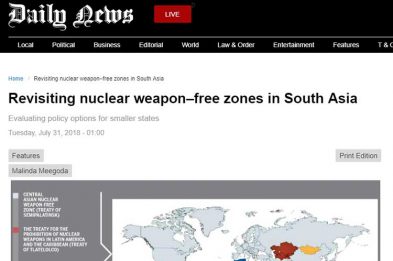 Revisiting nuclear weapon–free zones in South Asia